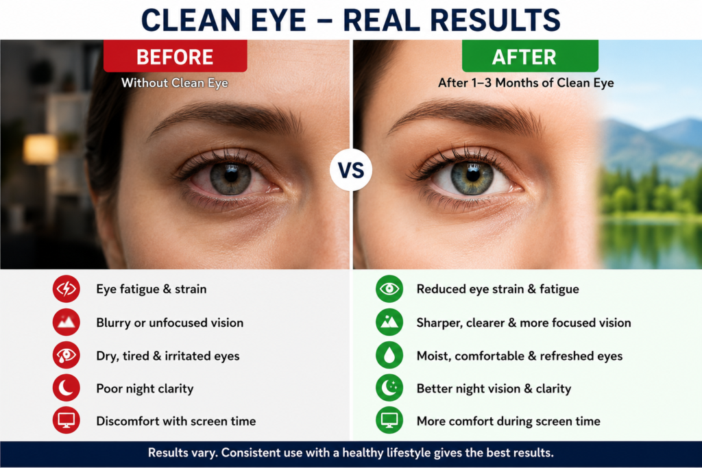 Clean Eye before and after results
