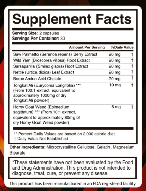 AlphaSteel Ingredients